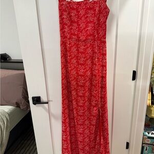 Altar'd State Red Floral Maxi Dress